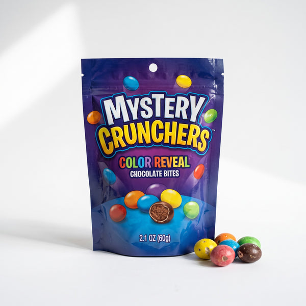 Mystery Crunchers color reveal crunchy chocolate bites, 2.1oz bag