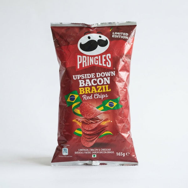 LIMITED EDITION PRINGLES UPSIDE DOWN BACON BRAZIL Red Chips