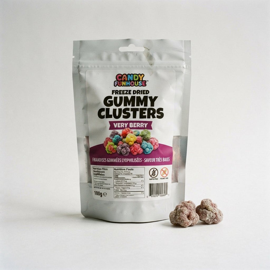 Freeze Dried Gummy Clusters — front of pack at Exotic Snaxx Chicago