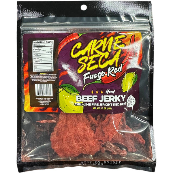 Carne Seca Flamin Hot beef jerky bag