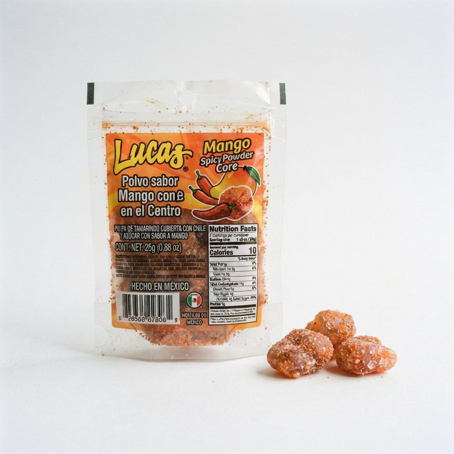 Lucas Mango Spicy Chili Powder Core — front of pack at Exotic Snaxx Chicago