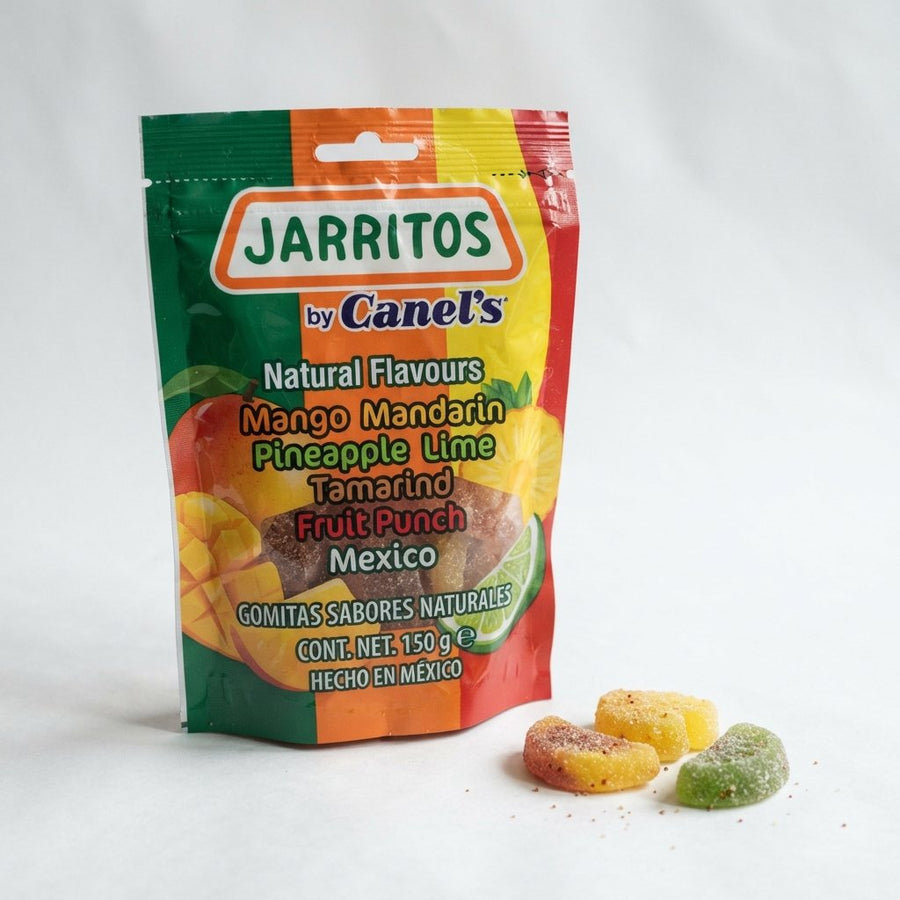 Jarritos Gummies by Canel's, Natural Flavours, Mango Mandarin Pineapple Lime Tamarind Fruit Punch Mexico — front of pack at Exotic Snaxx Chicago