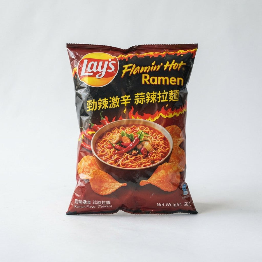 Lay's Flamin Hot Ramen Flavor (Taiwan) — front of pack at Exotic Snaxx Chicago