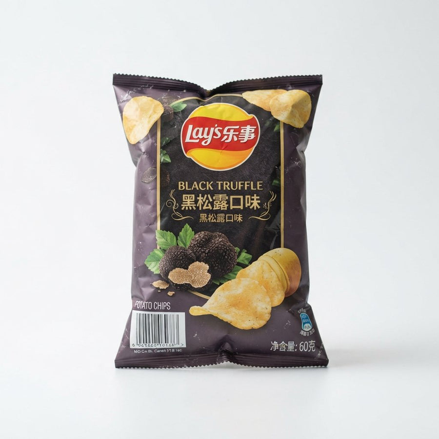 Lays Black Truffle — front of pack at Exotic Snaxx Chicago