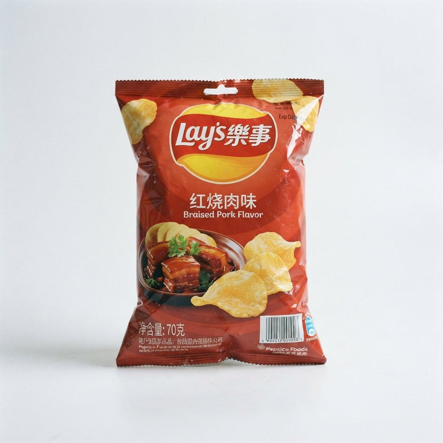 Lay's Braised Pork Flavor — front of pack at Exotic Snaxx Chicago