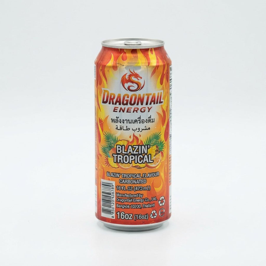 Dragontail Energy Blazin' Tropical — front of pack at Exotic Snaxx Chicago