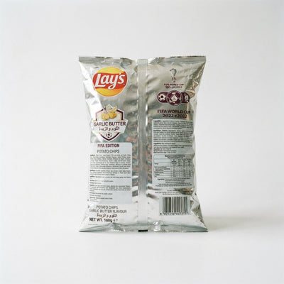 Lays Garlic Butter FIFA EDITION — mild heat tier snack at Exotic Snaxx Chicago