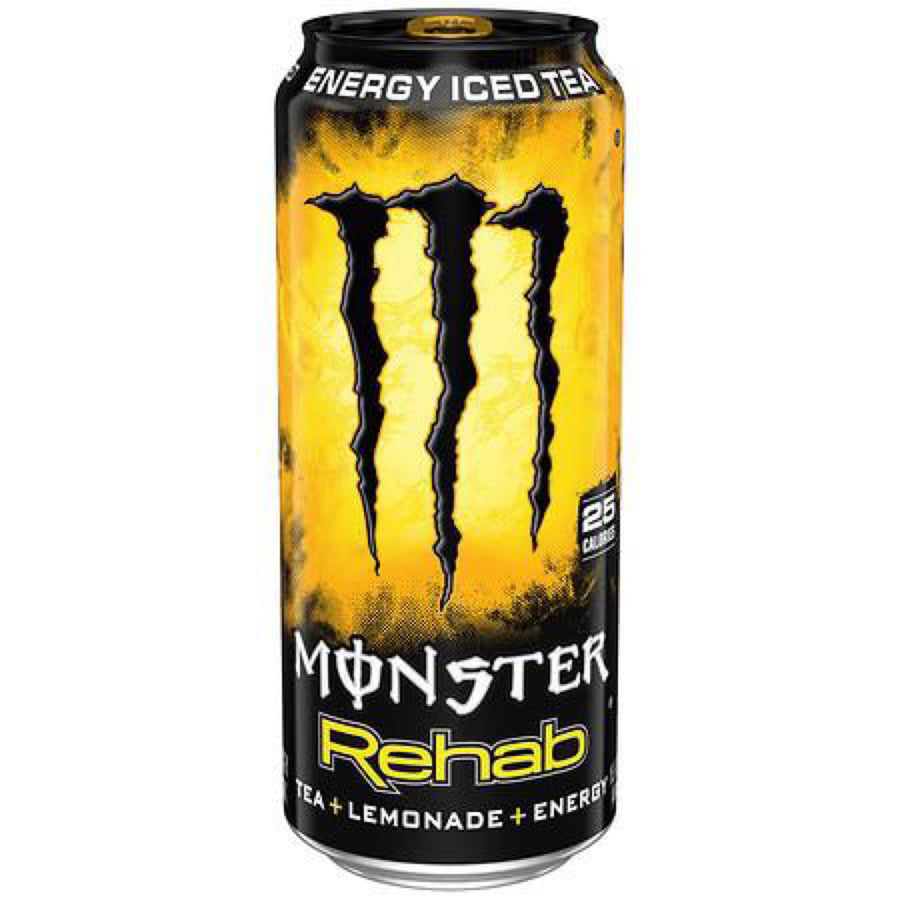 Monster Rehab - Tea + Lemonade + Energy — front of pack at Exotic Snaxx Chicago