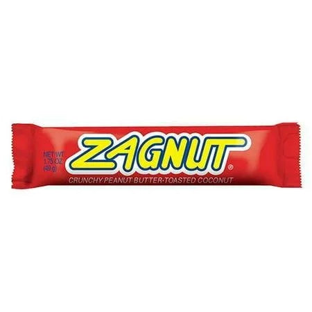 Zagnut Candy Bar Usa — front of pack at Exotic Snaxx Chicago