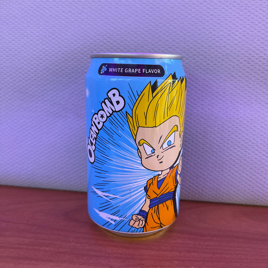 Dragon Ball Super Gohan – White Grape Soda (Taiwan) — front of pack at Exotic Snaxx Chicago