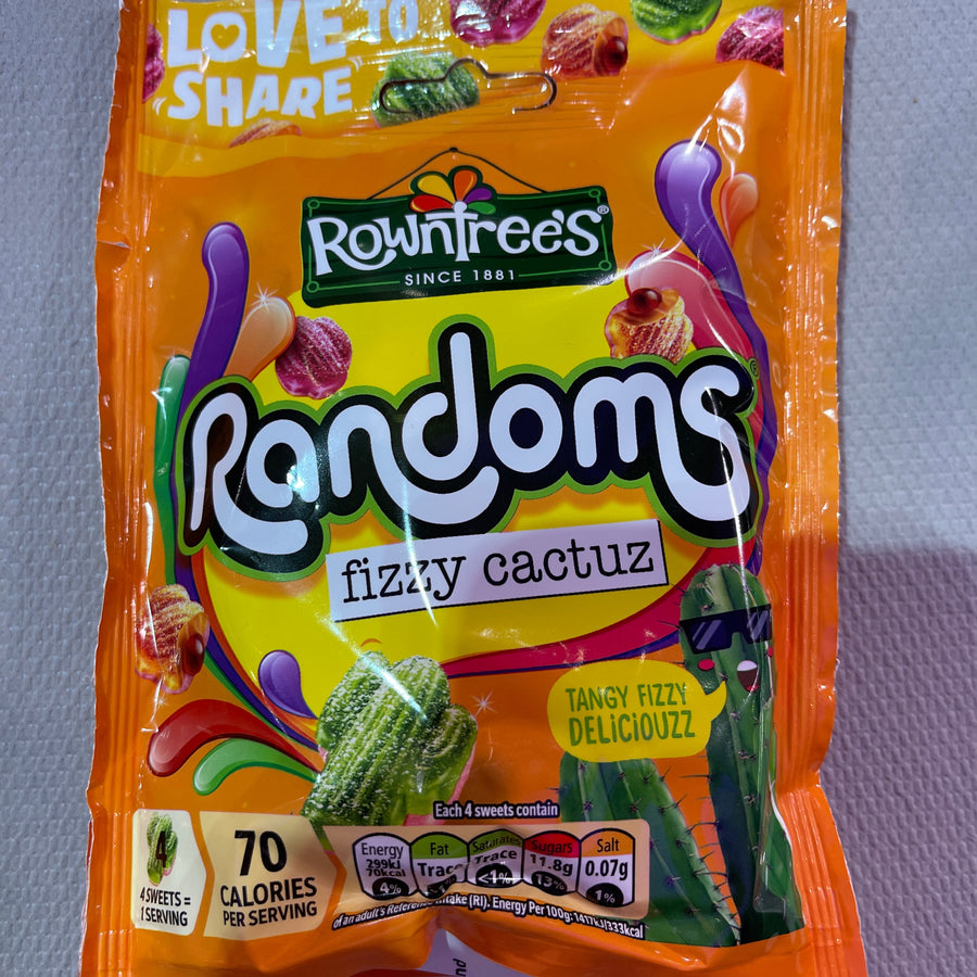 Rowntree’s Randoms Fizzy Cactus Sweets (UK) — front of pack at Exotic Snaxx Chicago