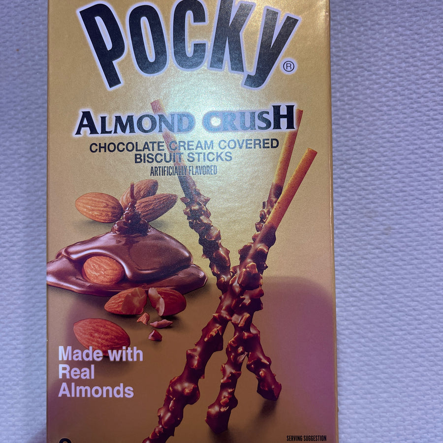 Pocky Almond Crush — front of pack at Exotic Snaxx Chicago