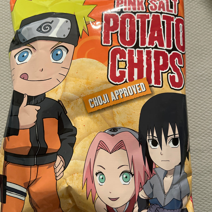 Naruto Pink Salt Potato Chips (Taiwan) — front of pack at Exotic Snaxx Chicago
