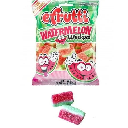 Efrutti Watermelon Wedge Gummi Candy oz. Bag Spain Gluten Fat Free — front of pack at Exotic Snaxx Chicago