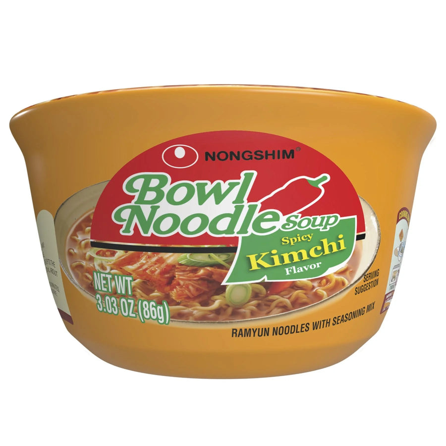 Bowl Noodle Soup Spicy Kimchi — front of pack at Exotic Snaxx Chicago