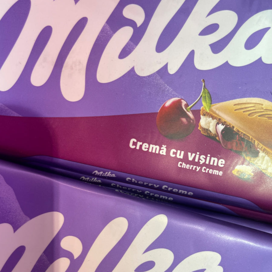 Milka Cherry Crème (Poland ) — front of pack at Exotic Snaxx Chicago