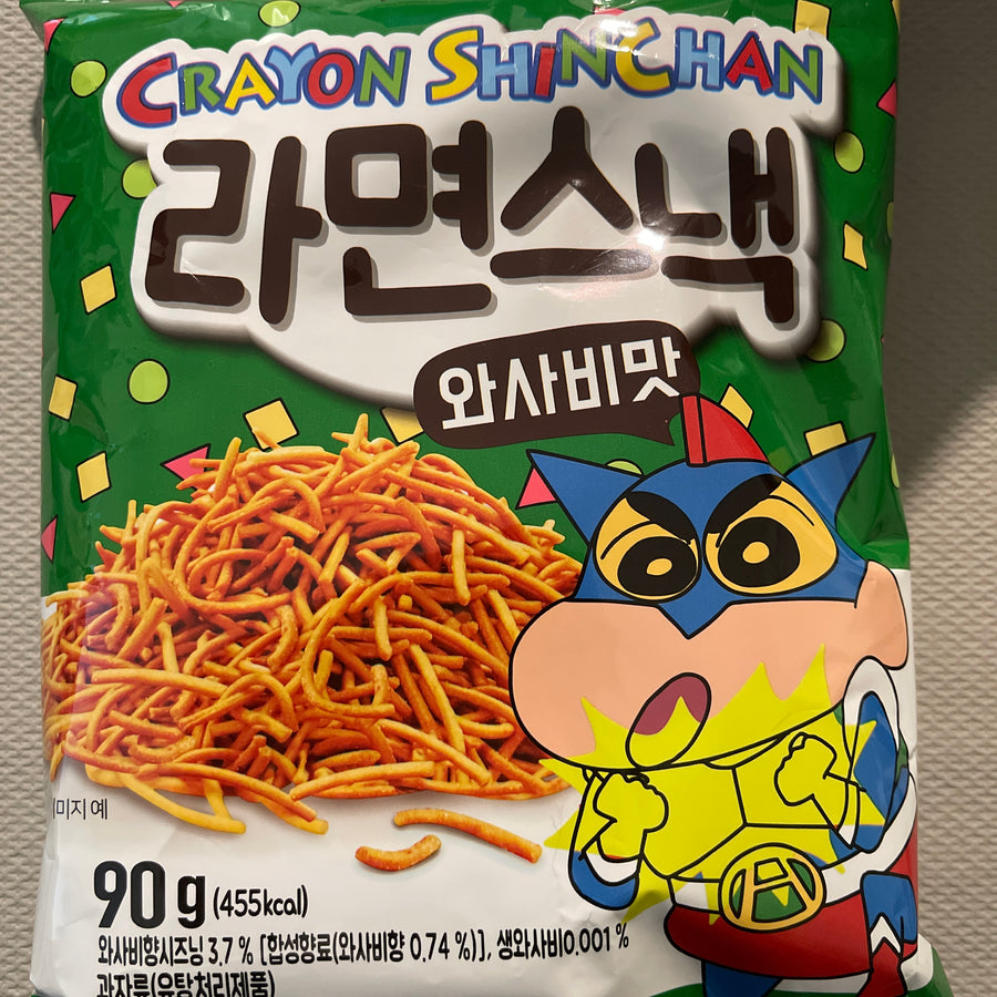 Crayon Shinchan Noodle Snack – Wasabi Flavor (South Korea) — front of pack at Exotic Snaxx Chicago