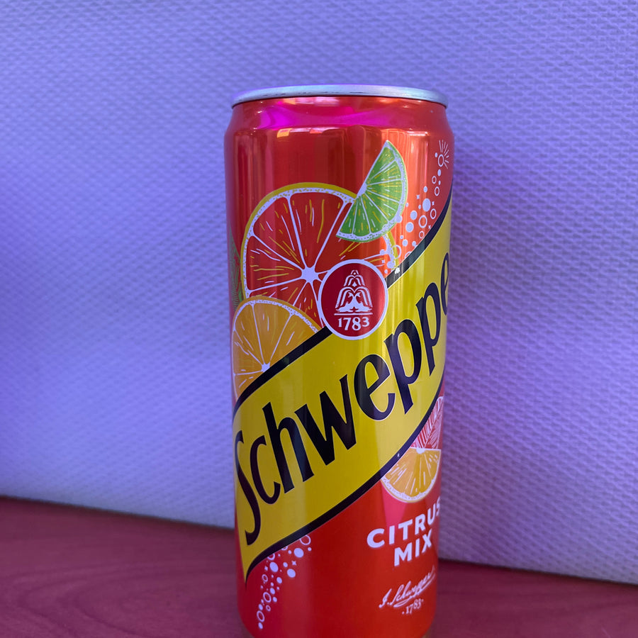 Schweppes Citrus Mix (Poland/Europe) — front of pack at Exotic Snaxx Chicago