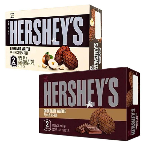 Hershey's Waffle Cookies Biscuit Sweet Snacks (Hazelnut & Chocolate) 55g(South Korea)