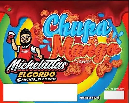 Micheladas El Gordo Candy (Mango Fruit Slices Chamoy) — front of pack at Exotic Snaxx Chicago