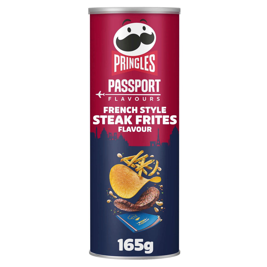Pringles Limited Edition French Style Steak Frites Flavour — front of pack at Exotic Snaxx Chicago