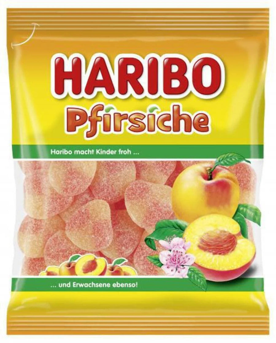 Haribo Peaches Germany — front of pack at Exotic Snaxx Chicago