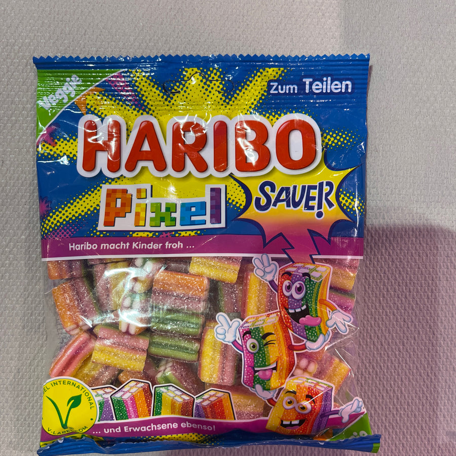 Haribo Pixel Sour (Germany) — front of pack at Exotic Snaxx Chicago
