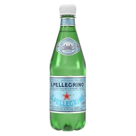 San Pellegrino Sparkling Natural Mineral Water — front of pack at Exotic Snaxx Chicago