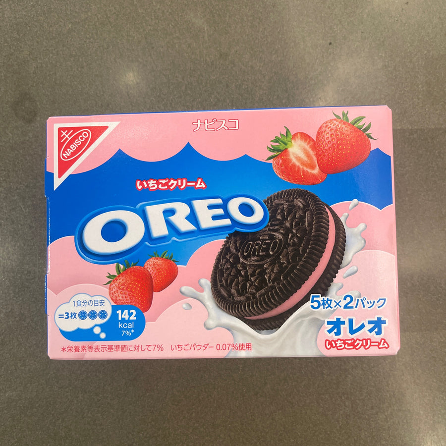 Oreo Strawberry Cream (Japan) — front of pack at Exotic Snaxx Chicago