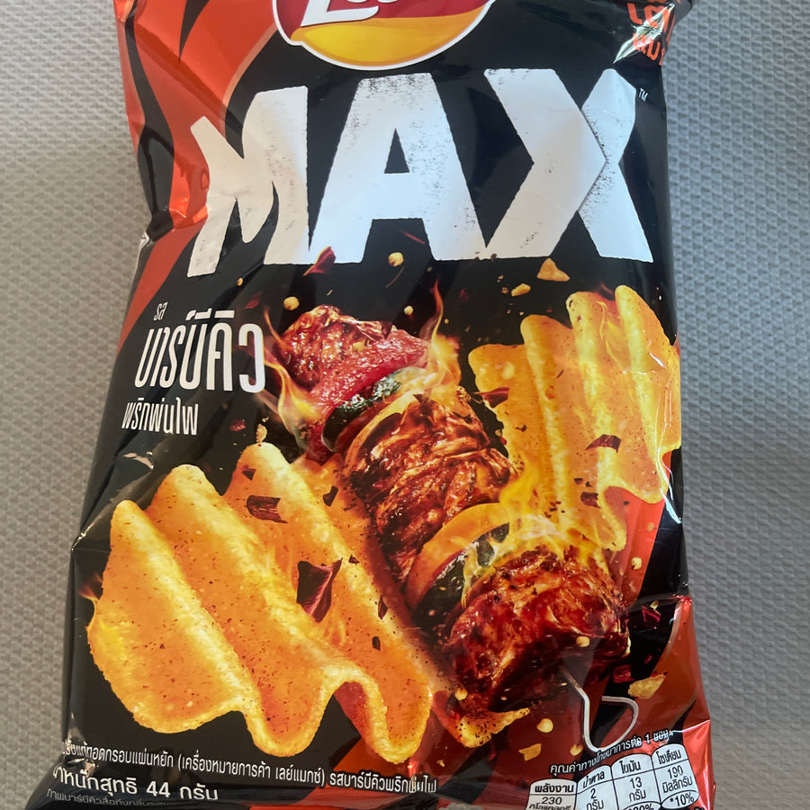 Lay’s Max Spicy BBQ (Thailand) — front of pack at Exotic Snaxx Chicago