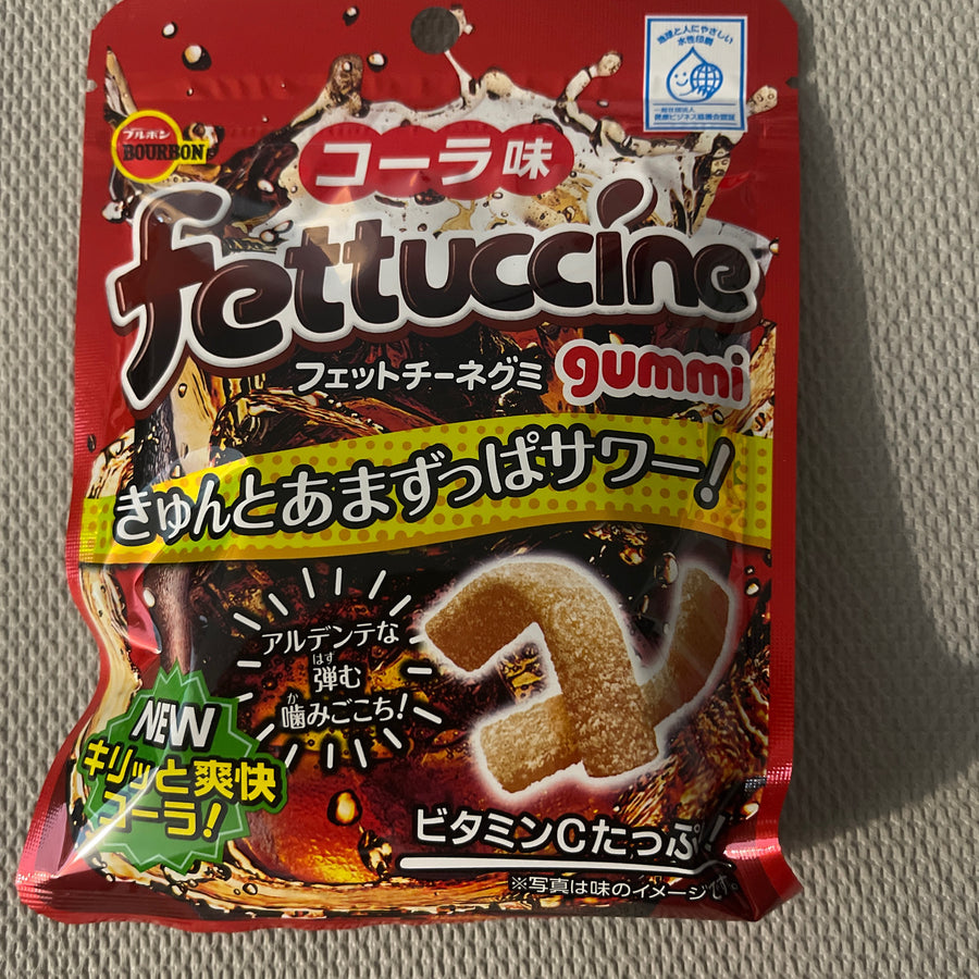 Bourbon Fettuccine Gummi – Cola (Japan) — front of pack at Exotic Snaxx Chicago