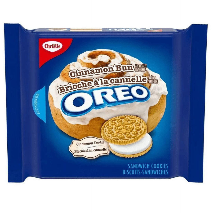 Oreo Cinnamon Bun Cookies (261g) — front of pack at Exotic Snaxx Chicago
