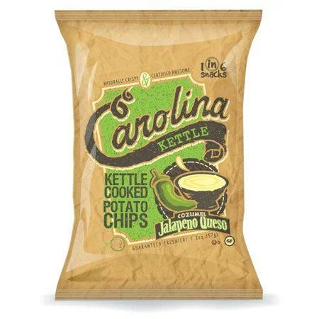 Bagged Cozumel Jalapeno Queso Kettle Cooked Potato Chips — front of pack at Exotic Snaxx Chicago