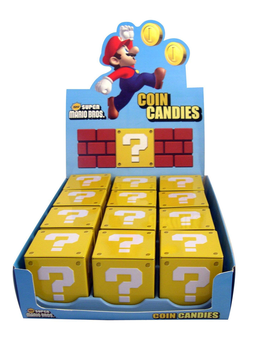 Super Mario Question Mark Coin Candies, — front of pack at Exotic Snaxx Chicago
