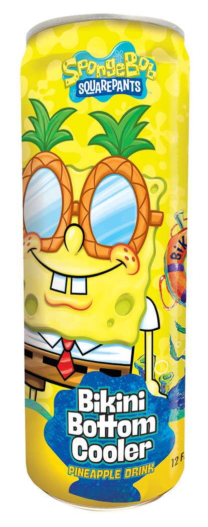 SpongeBob Bikini Bottom Cooler Pineapple Drink — front of pack at Exotic Snaxx Chicago
