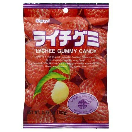 Kasugai Gummy Lychee Fresh and Juicy Candies Japan Gluten Free
