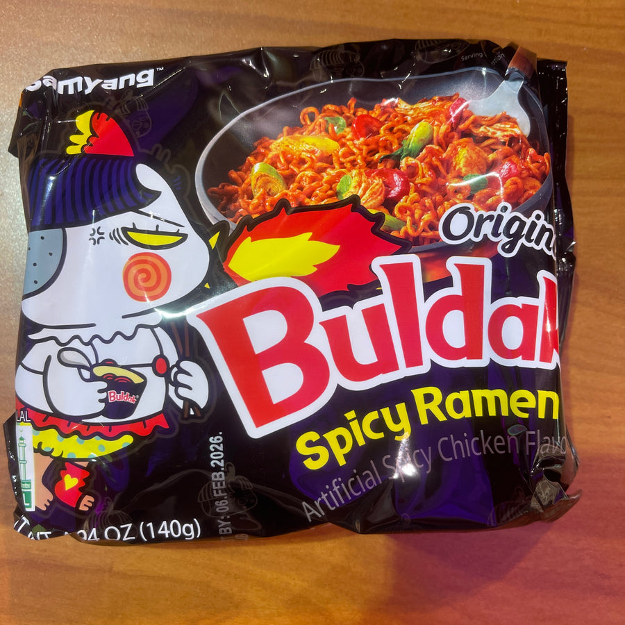 Buldak Original Spicy Ramen — front of pack at Exotic Snaxx Chicago