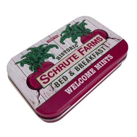 The Office Schrute Farms Hospitality Mints — front of pack at Exotic Snaxx Chicago