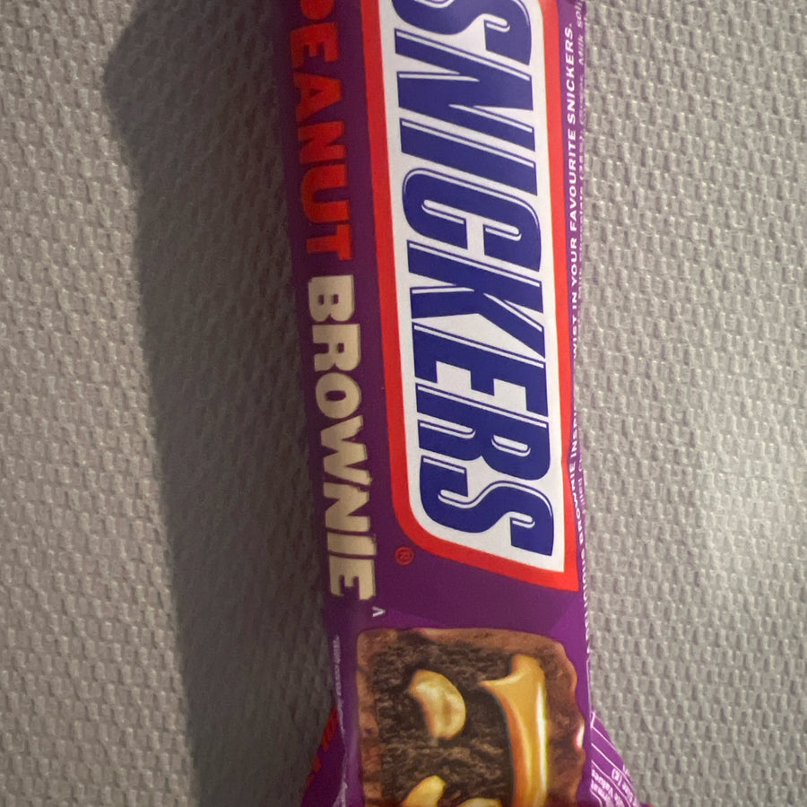 Snickers Peanut Brownie Bar — front of pack at Exotic Snaxx Chicago