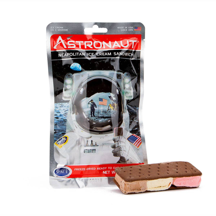 Astronaut Neapolitan Ice Cream Sandwich, Freeze Dried, — front of pack at Exotic Snaxx Chicago