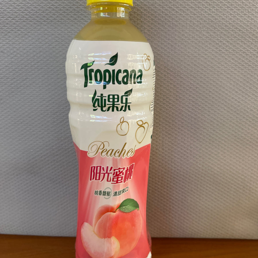 Tropicana Peach Juice Drink (China) — front of pack at Exotic Snaxx Chicago