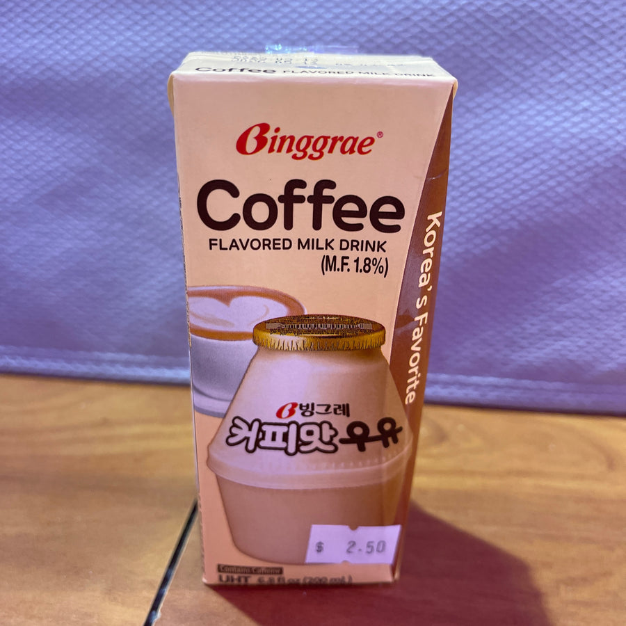 Binggrae Coffee Flavored Milk Drink — front of pack at Exotic Snaxx Chicago