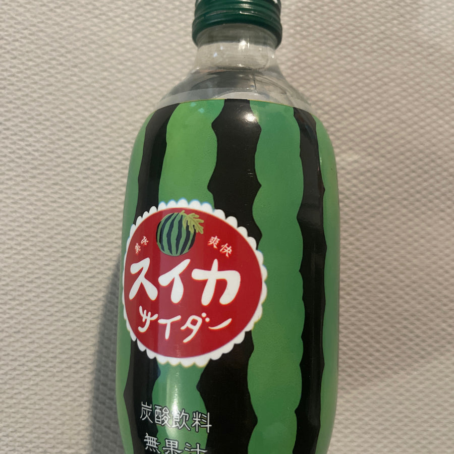 Tomomasu Watermelon Cider (Japan) — front of pack at Exotic Snaxx Chicago