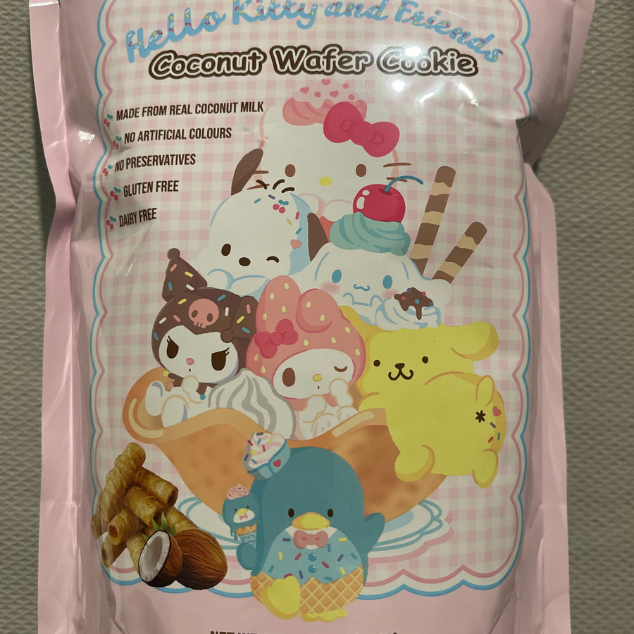 Hello Kitty and Friends – Coconut Wafer Cookie (Japan) — front of pack at Exotic Snaxx Chicago