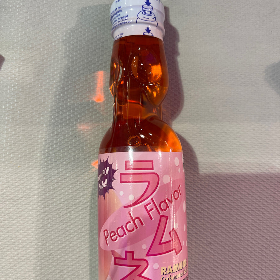 Ramune Peach ( Japan ) — front of pack at Exotic Snaxx Chicago