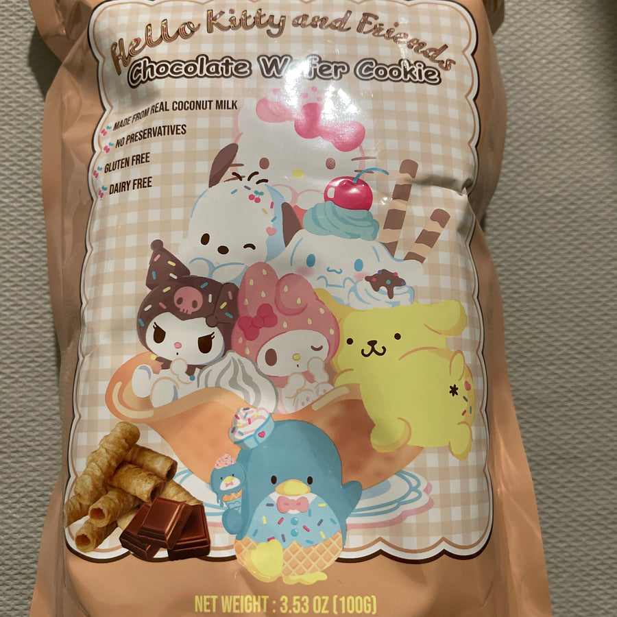 Hello Kitty and Friends Chocolate Wafer Cookie (Japan) — front of pack at Exotic Snaxx Chicago