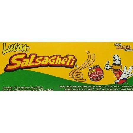 Lucas LUCas Salsagheti Candy Strips — front of pack at Exotic Snaxx Chicago