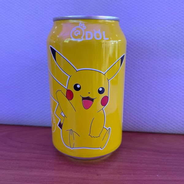 Qdol Pokémon Pikachu Citrus Sparkling Water – Yellow Can (China, 330 ml)
