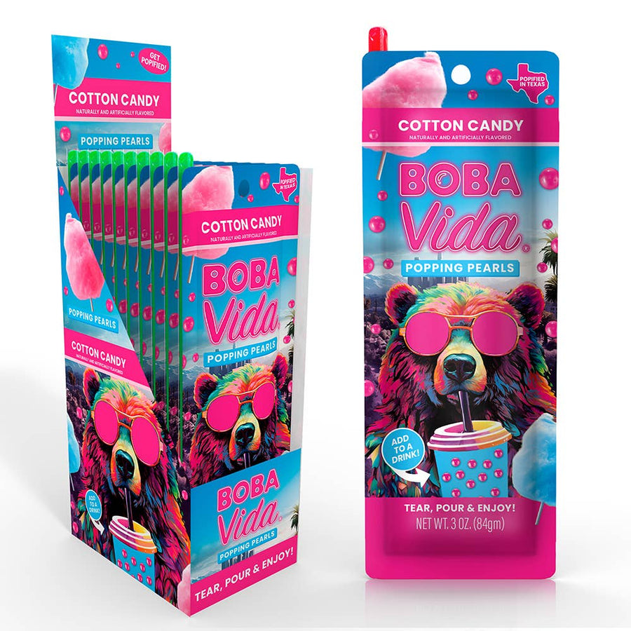 BobaVida Popping Boba -Super Cotton Candy, — front of pack at Exotic Snaxx Chicago