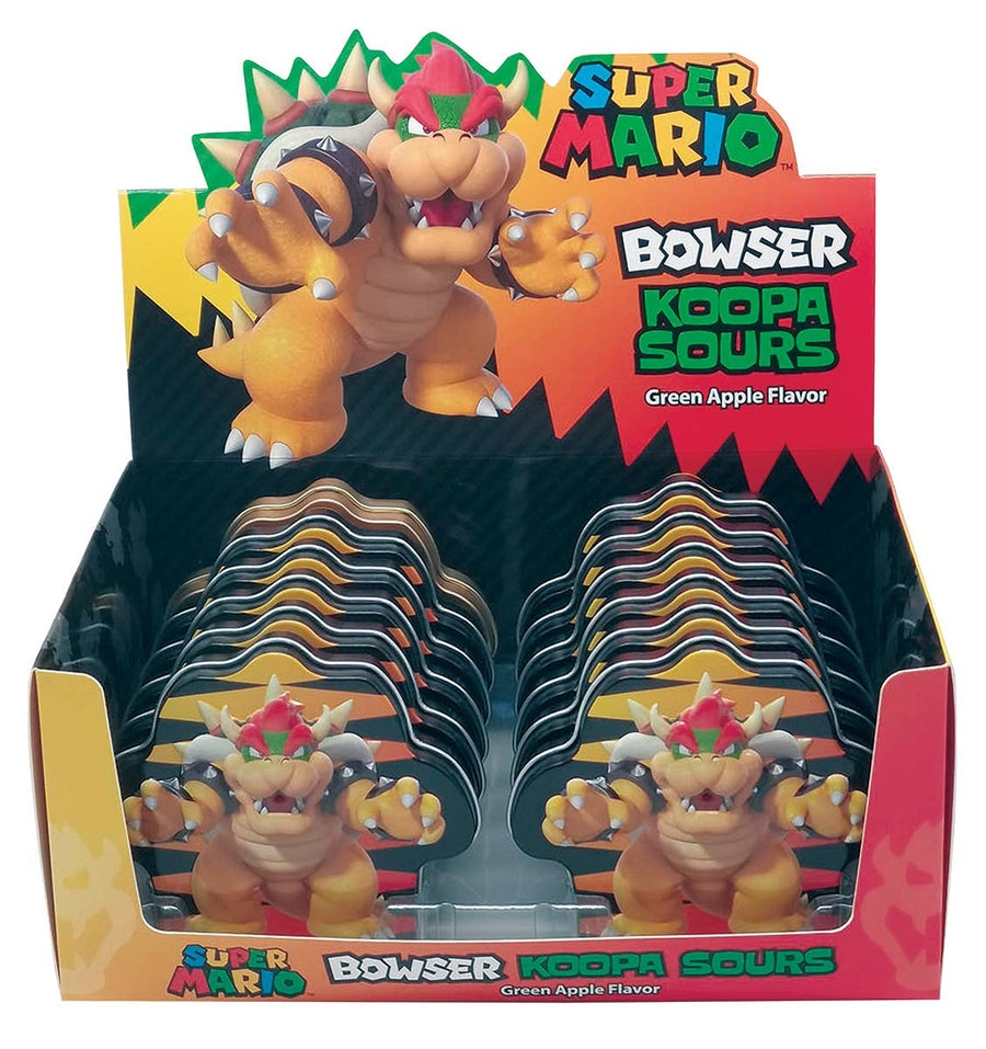 Nintendo Bowser Koopa Sours Tin, — front of pack at Exotic Snaxx Chicago